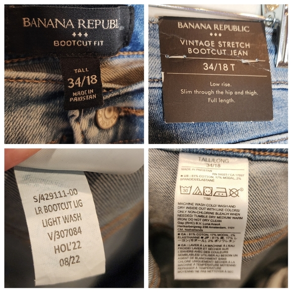 Banana Republic 18 Tall Bootcut Jeans Stretch Denim Lightwash Plus Size 34T NWT - Picture 5 of 15